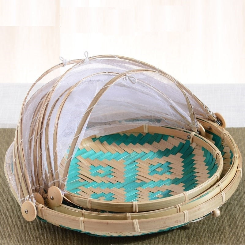 1Pc Hand Woven Bug Dustproof Kitchen Basket